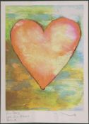 Jim DINE (1935), Farbserigraphie, o. Aufl., signiert und mit Widmung versehen, heart, Maße: 22 x