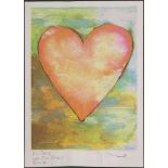 Jim DINE (1935), Farbserigraphie, o. Aufl., signiert und mit Widmung versehen, heart, Maße: 22 x