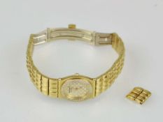 Chopard Damenuhr, Modell Monte Carlo, 750er Gelbgold mit Diamantbesatz, Quartz, Gliederarmband mit