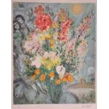 Marc CHAGALL (1887-1985), Bouquet multicolor, 1981, Farblithographie auf Japan, Expl. 45/250, im