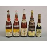 Weißwein u. Süßwein, 5 Flaschen: 2x Niersteiner Rosenberg, Silvaner Spätlese, Bezirks-
