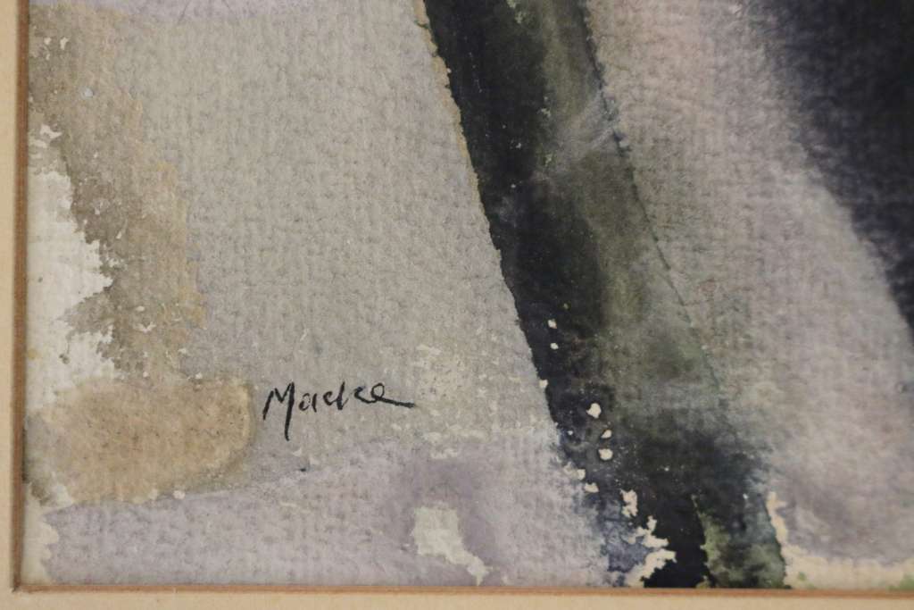 Helmut MACKE (1891-1936), Aquarelle auf Bütten, "Allee mit Kutsche", u.li. sign., Maße: ca. 27 x - Image 3 of 3