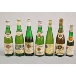 Weißwein u. Süßwein, 7 Flaschen, Mosel-Saar-Ruwer: Merler Königslay und Adler 1961 Beerenausleses;