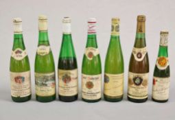 Weißwein u. Süßwein, 7 Flaschen, Mosel-Saar-Ruwer: Merler Königslay und Adler 1961 Beerenausleses;