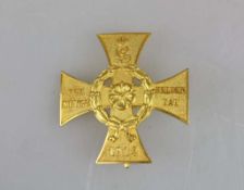 Lippe-Detmold, Kriegsehrenkreuz für heldenmütige Tat 1914, Buntmetall vergoldet, auf der Vorderseite