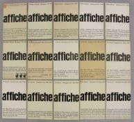 15 Affiche, gefaltet, div. Ausgaben. Die "affiche" erschienen in 22 Nummern in den Jahren 1961/62