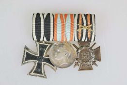 Hessen, Ordensschnalle mit 3 Auszeichnungen, Preußen, Eisernes Kreuz 2. Klasse, Hessen