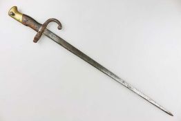 Frankreich, Chassepot Bayonet Epee M 1874 Gras Gewehr, Klinge fleckig, Herstellerbez. auf