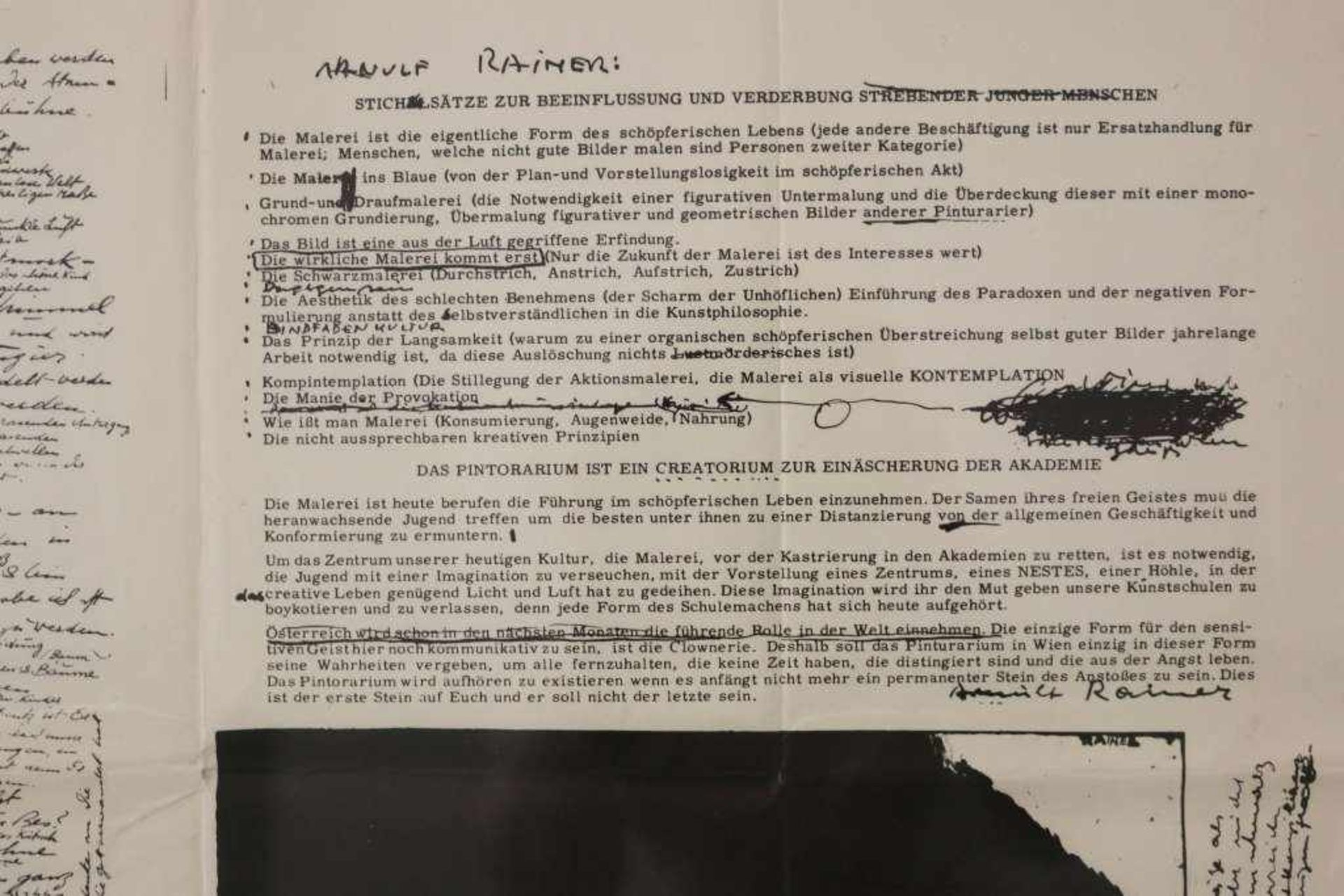 Arnulf RAINER (1929), Friedensreich Hundertwasser, Ernst Fuchs: Manifest zur Gründung des - Bild 2 aus 3