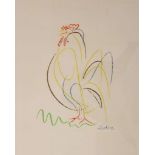 PABLO PICASSO (Malaga 1881-1973 Mougins) "Hahn", im Stein signiert Picasso, Lithografie in Farbe,