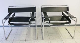 Paar "Wassily" Chairs, Entwurf Marcel BREUER (1902-1981) um 1926, Ausformung Gavina, 1980er Jahre,