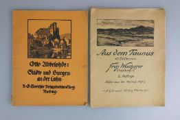 Zwei Grafikmappen Taunus: Fritz Wucherer, Aus dem Taunus, 16 Bilder von Fritz Wucherer, Bilder aus