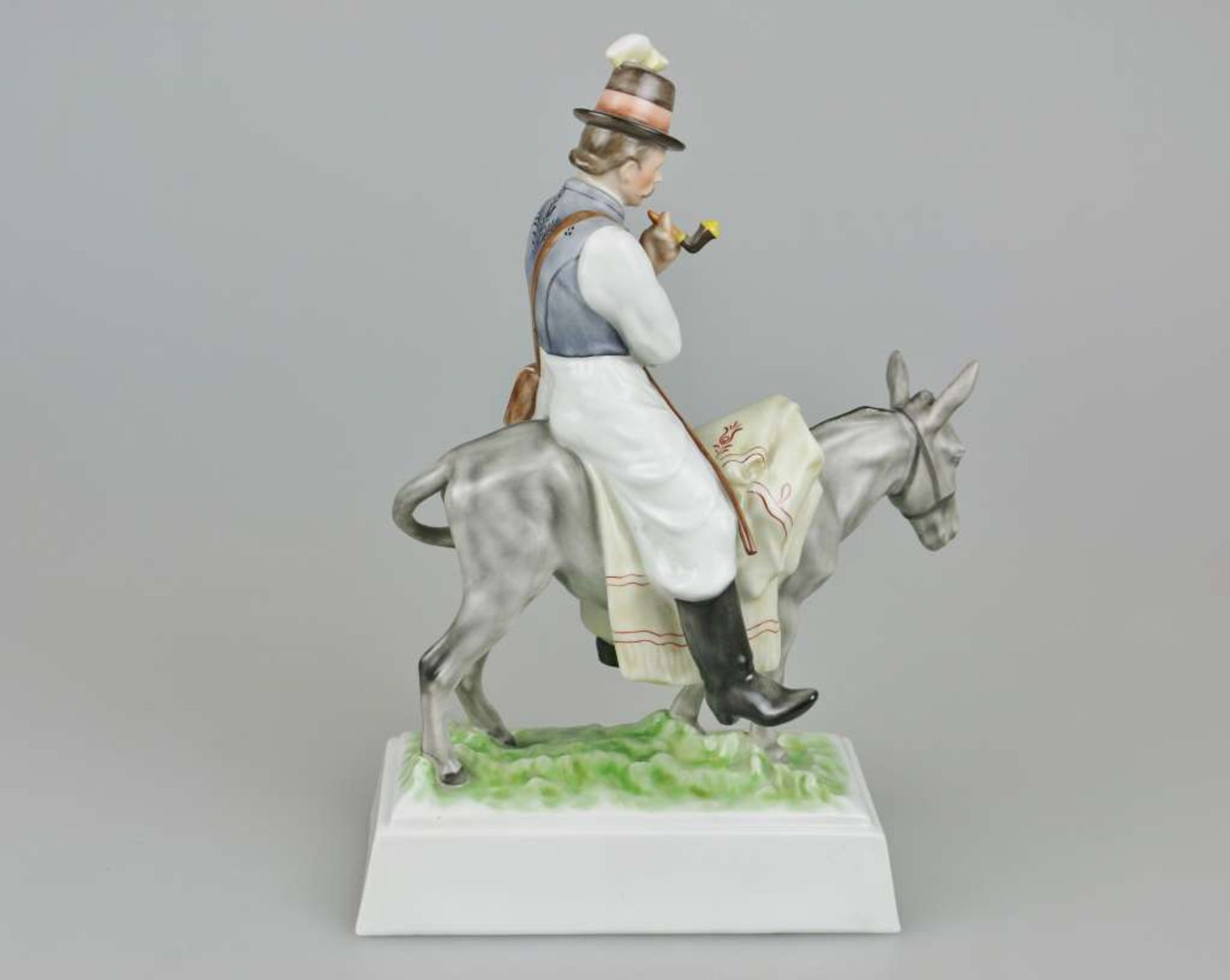 Herend Porzellanfigur "Eselsreiter", Anf. 20. Jh., Entwurf Béla Markup (1873-1945), polychrom - Bild 2 aus 4