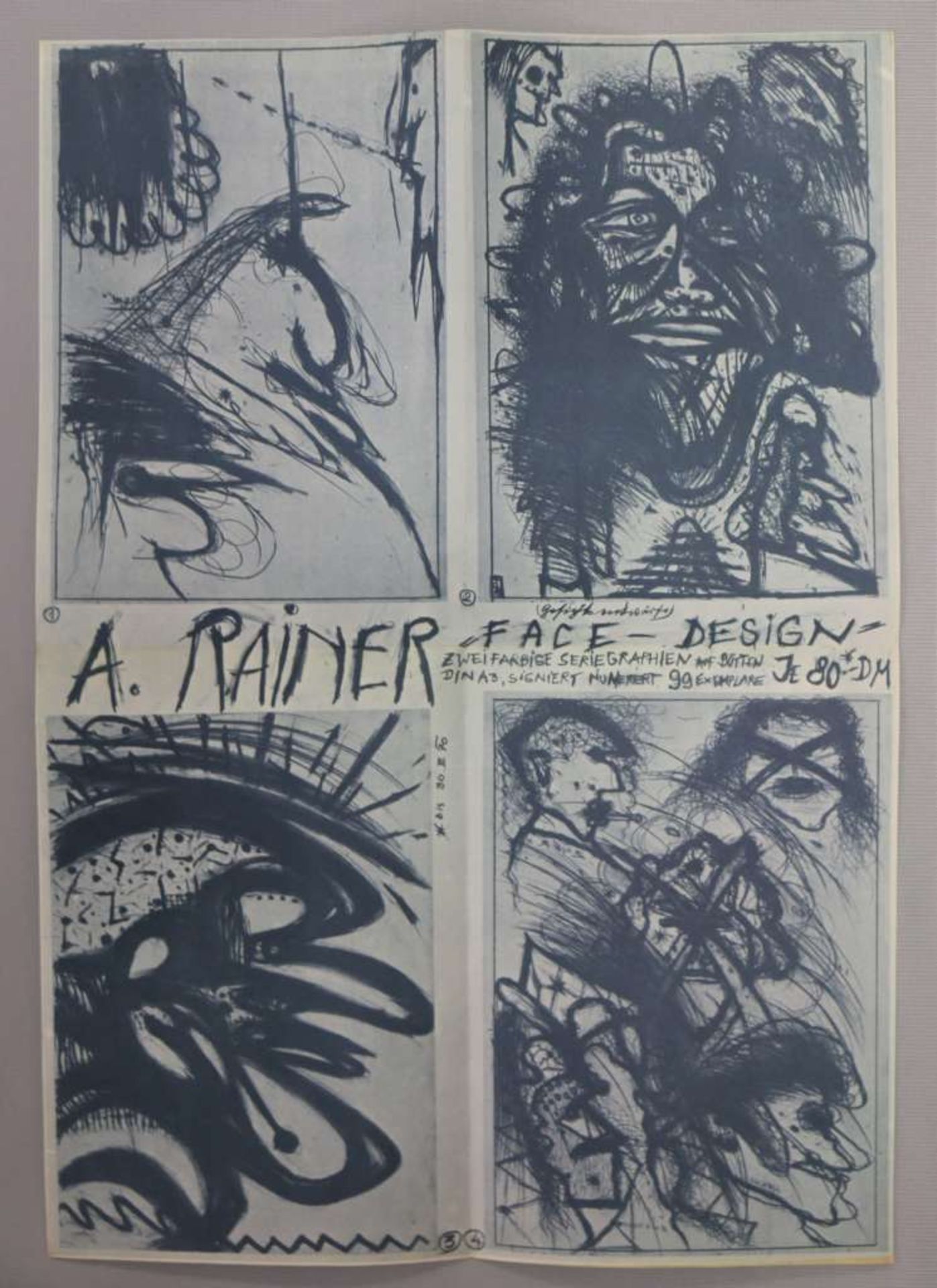 Konvolut Arnulf RAINER (1929) und Gerhard WITTNER (1926-1998): 4x Karte zu Rainers " - Bild 3 aus 4