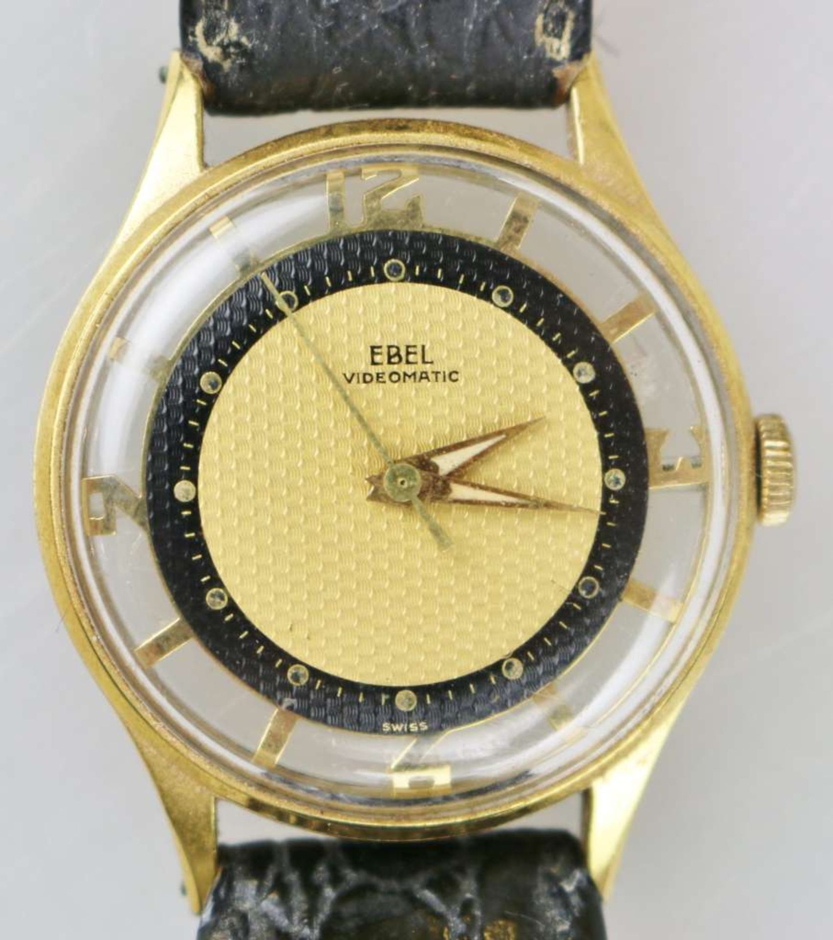 Ebel Videomatic, Vintage Skelettuhr, Schweiz um 1950, Automatic Uhrwerk, 17 Jewels, Plexiglas, - Bild 2 aus 4