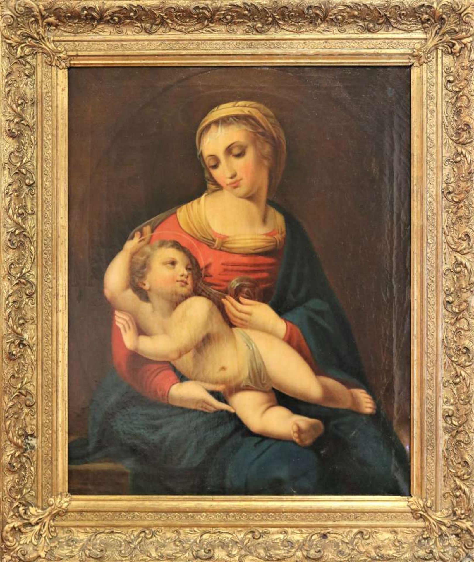 RAPHAEL (1483-1520) nach, sog. "Bridgewater Madonna", wohl Italien, 18./19. Jh. Öl auf Leinwand, - Image 2 of 6