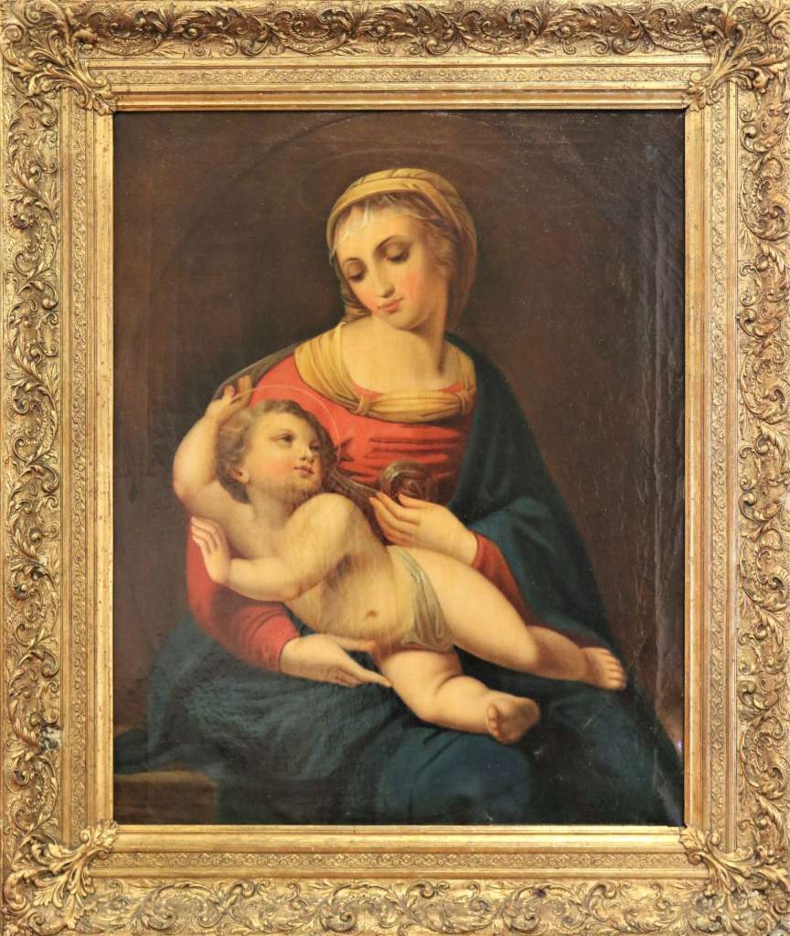 RAPHAEL (1483-1520) nach, sog. "Bridgewater Madonna", wohl Italien, 18./19. Jh. Öl auf Leinwand, - Bild 2 aus 6