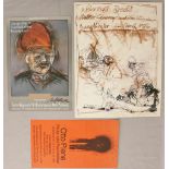 Drei Plakate: Zwei Plakate Alfred Hrdlicka: Bertolt Brecht. Mutter Courage und ihre Kinder. Plakat