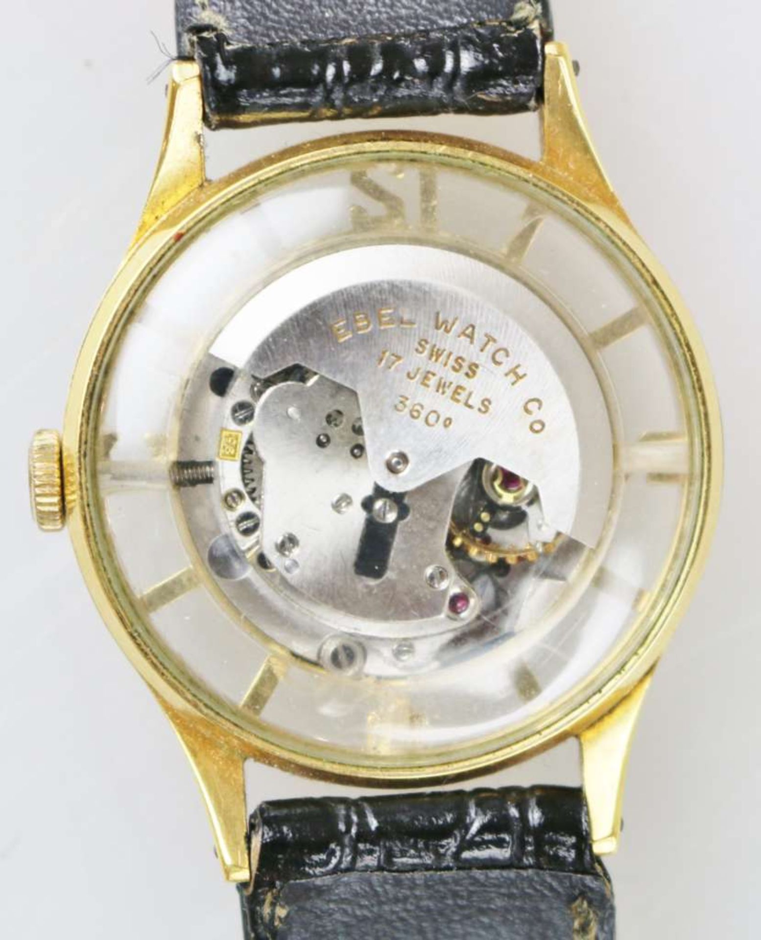 Ebel Videomatic, Vintage Skelettuhr, Schweiz um 1950, Automatic Uhrwerk, 17 Jewels, Plexiglas, - Bild 4 aus 4