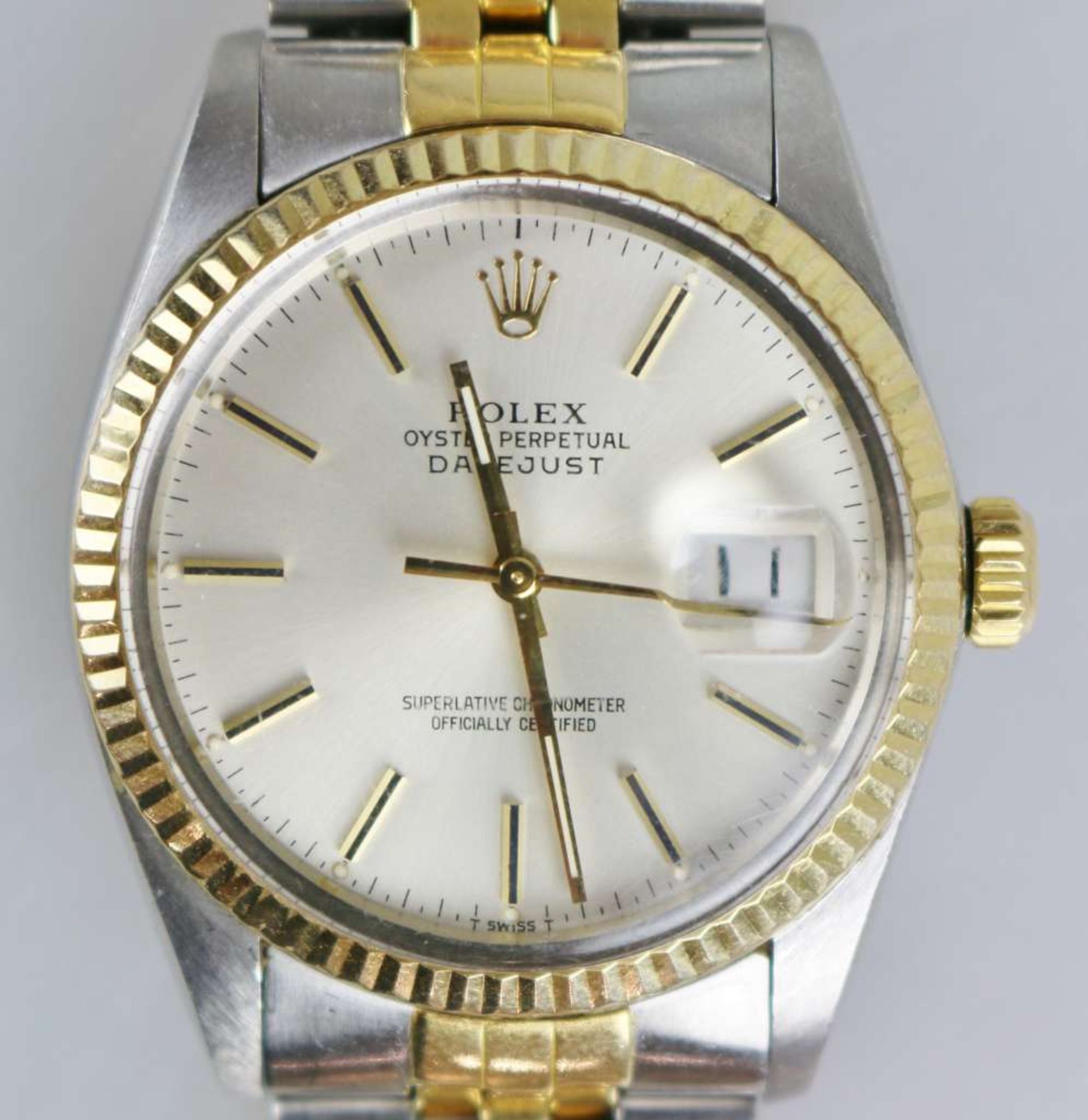 Rolex Automatik-Herrenarmbanduhr "Rolex Oyster Perpetual DateJust, Superlative Chronometer" um 1980, - Bild 3 aus 5