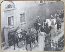 Fotographie von 1910, Kaiser Wilhelm II mit Gefolge beim Ausritt, wohl aufgenommen in Bad Homburg