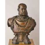 Schwere Bronzebüste Kaiser Wilhelm I, nach dem Originalmodello von Alexander CALANDRELLI (1834-1903)