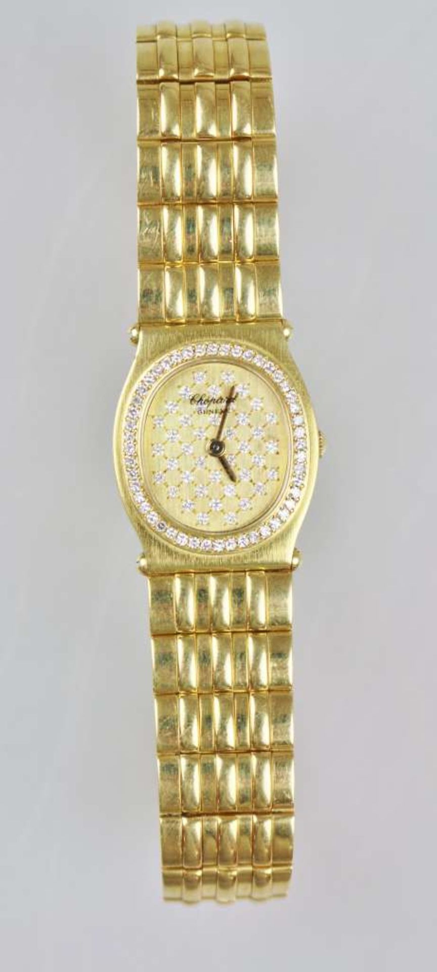 Chopard Damenuhr, Modell Monte Carlo, 750er Gelbgold mit Brillantlünette und Brillantziffernblatt, - Bild 2 aus 5