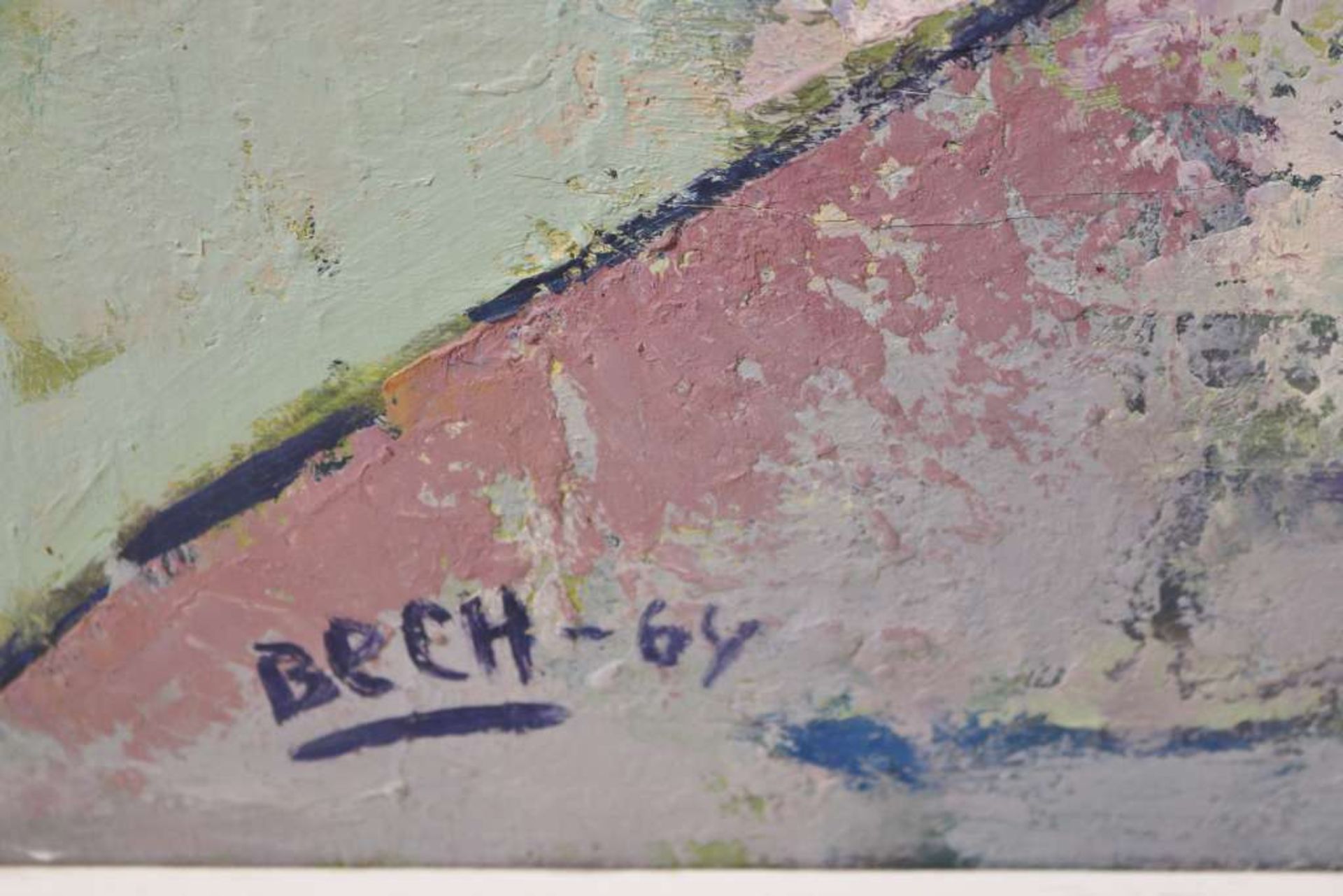 Pere BECH (1920), abstraktes Damenportrait, Öl auf Leinwand, u. li. signiert u. datiert "Bech 64", - Bild 2 aus 2