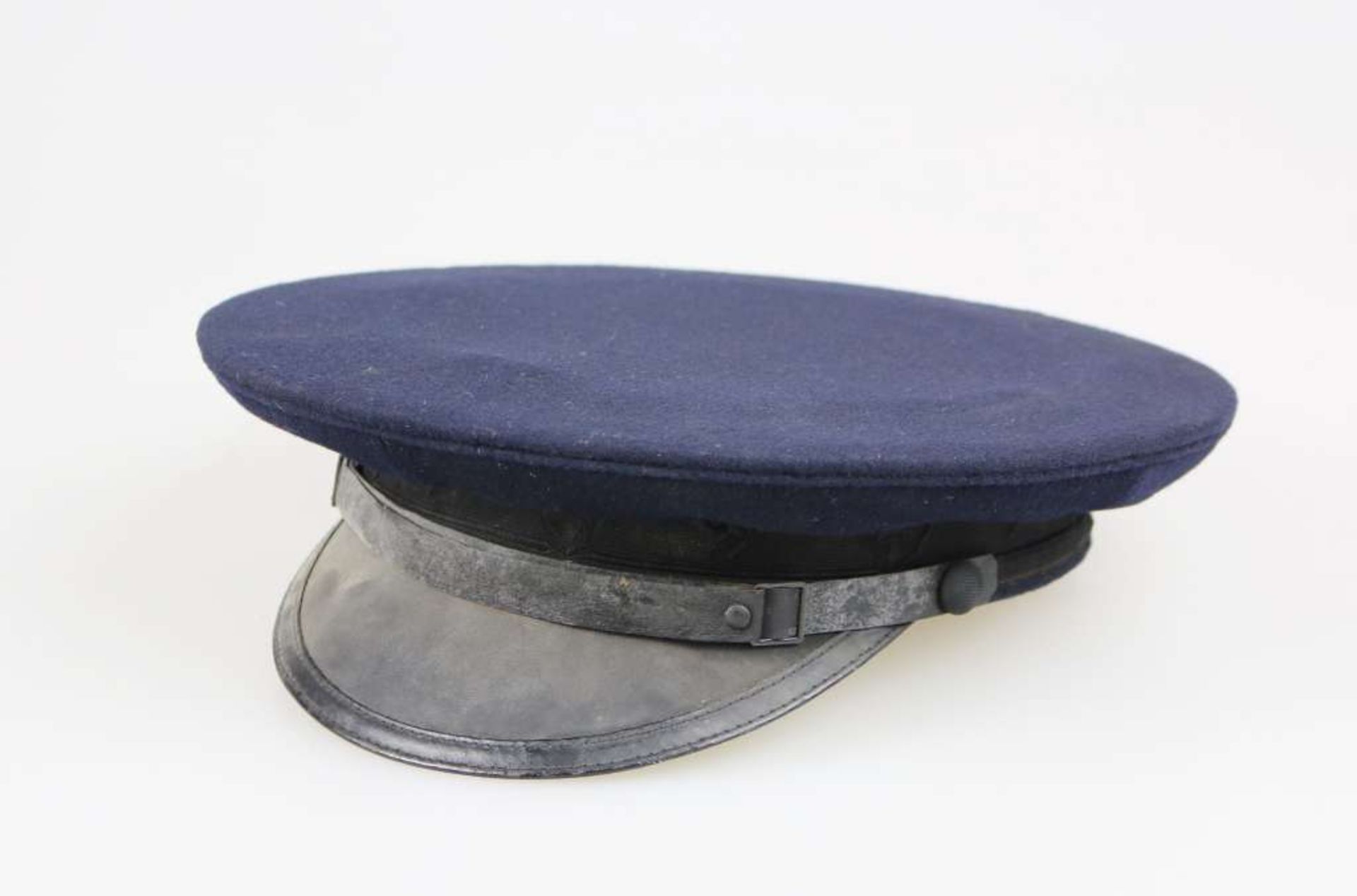 Schirmmütze des Kyffhäuserbundes, blauschwarzer Wollfilz, Hutband aus Kunstseidenrips mit