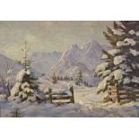 Franz VAN DER GLAS (1894-1976), Öl auf Leinwand, Winterlandschaft, u.re. sign., Maße: ca. 70 x 100