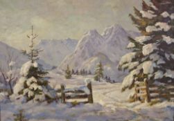 Franz VAN DER GLAS (1894-1976), Öl auf Leinwand, Winterlandschaft, u.re. sign., Maße: ca. 70 x 100