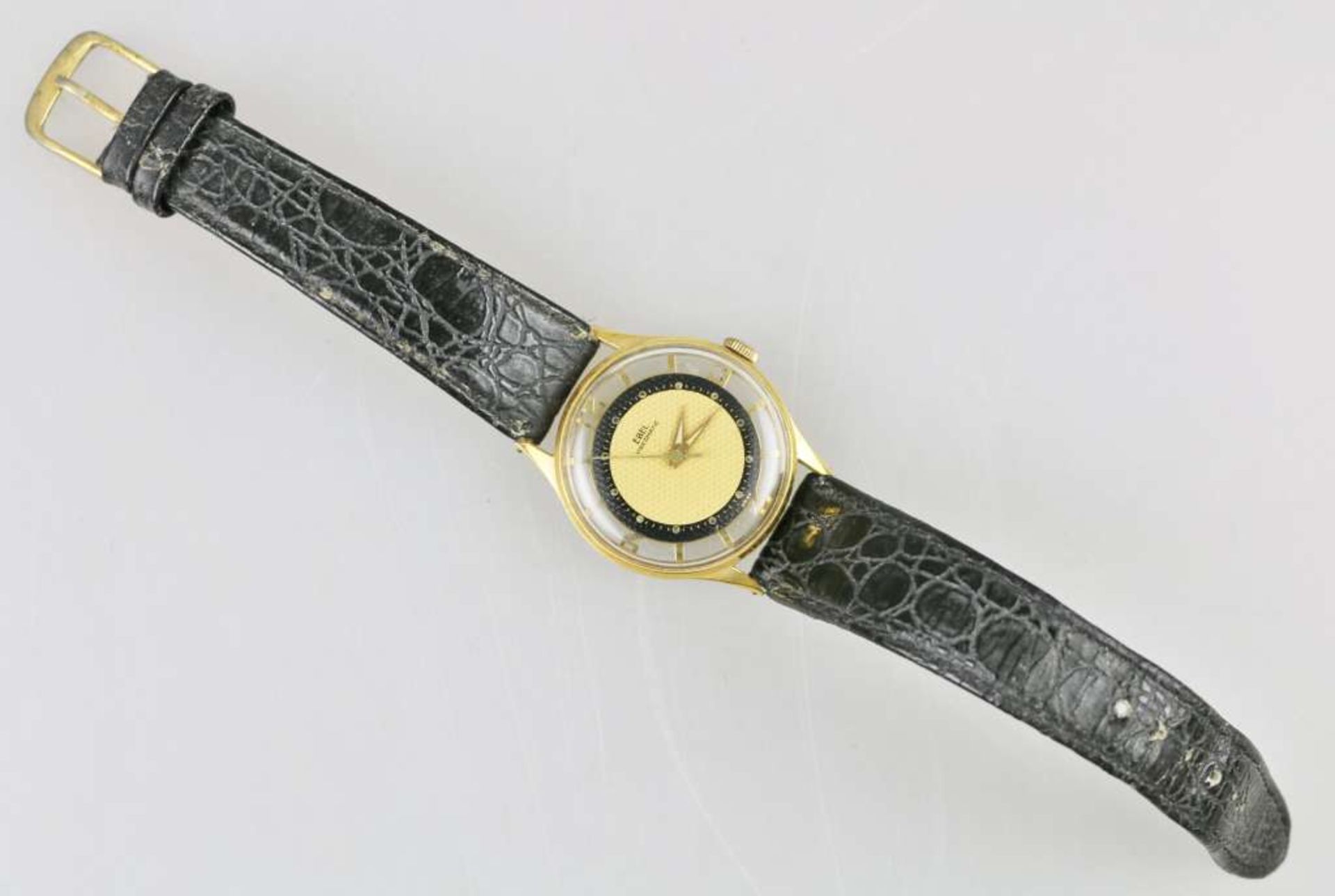Ebel Videomatic, Vintage Skelettuhr, Schweiz um 1950, Automatic Uhrwerk, 17 Jewels, Plexiglas,