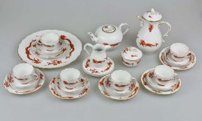 Meissen, Kaffeeservice für 6 Pers., 20. Jh., Dekor 
