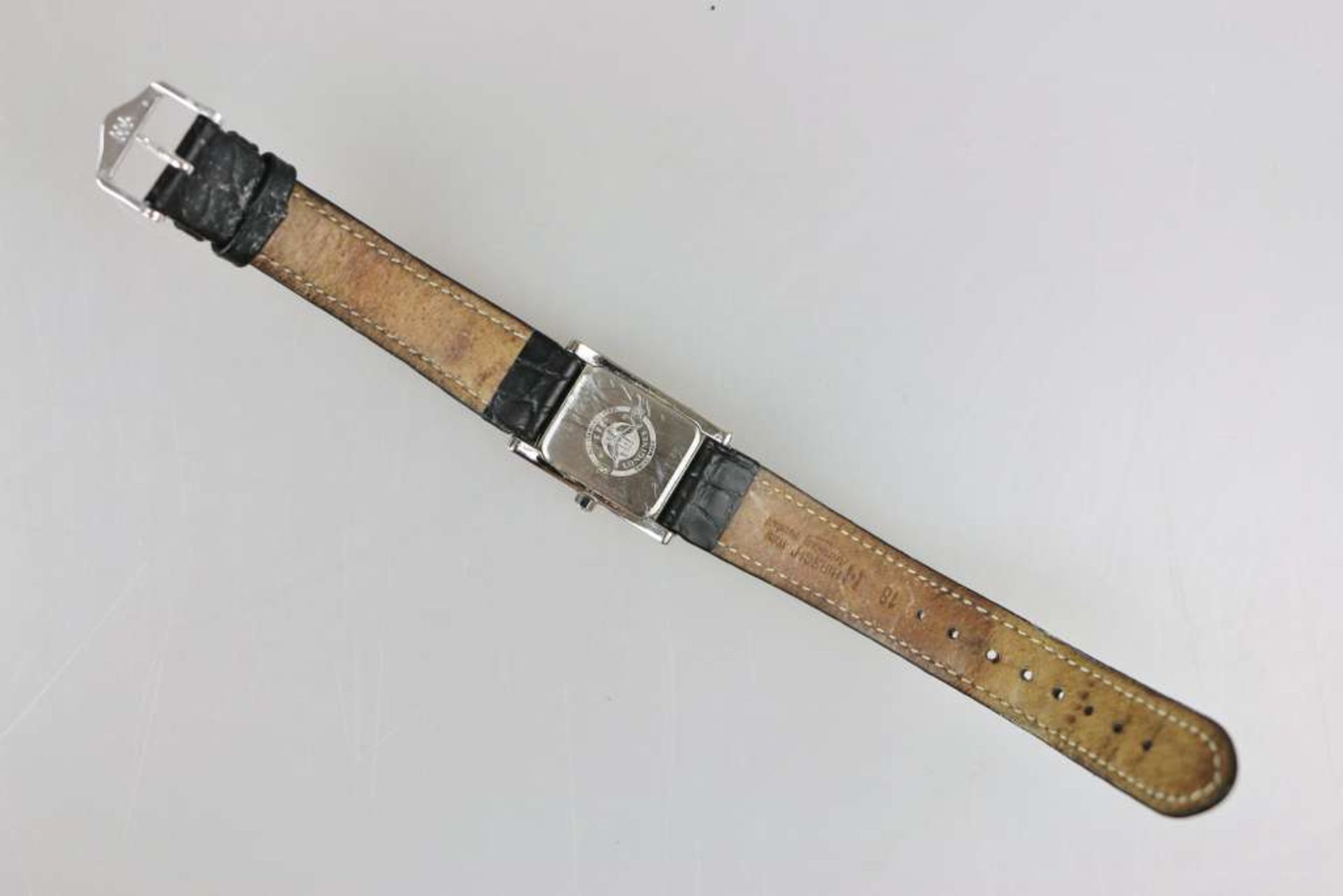 Longines Damenarmbanduhr, cremefarbenes Zifferblatt mit römischen Indizes und Sekundenanzeiger, - Bild 3 aus 4