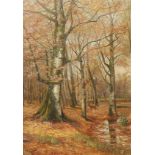 Henry JEBSEN (1851-1905), Öl auf Leinwand, u.li. sign., Herbstlandschaft, Maße: 79 x 56,6 cm,