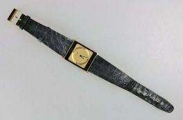 IWC Armbanduhr, Delirium, Spezialmodell, extrem flach, 750er Gelbgold, wohl 1973/74, rechteckiges