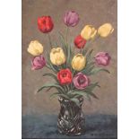 Maximilian KLEIN VON DIEPOLD (1873-1949), Stillleben mit Tulpen, Öl auf Holzplatte, u.re. sign.,