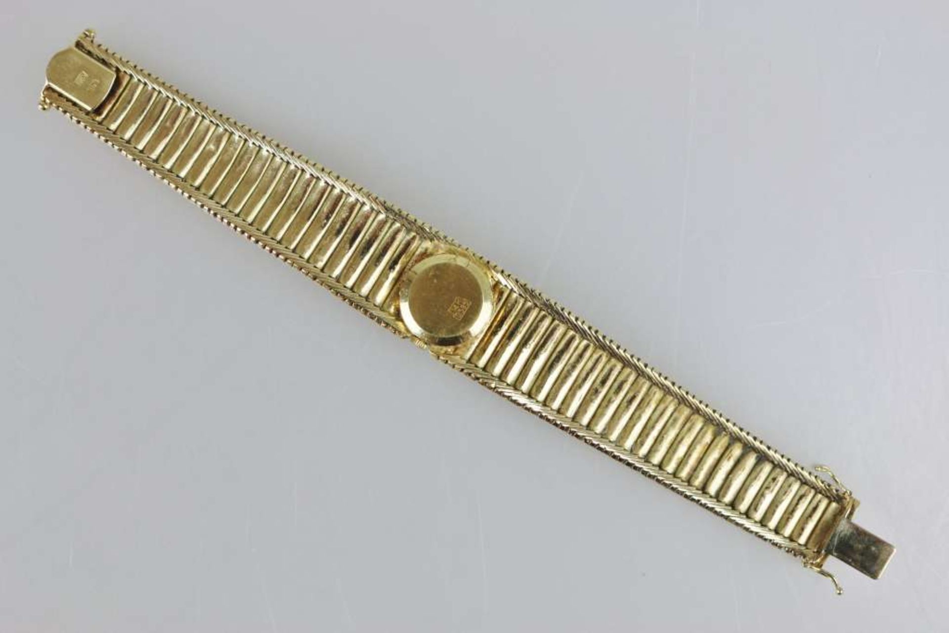 Damenarmbanduhr, Anker, 585er Gelbgold, Gliederarmband mit Kastenverschluss mit zwei - Bild 4 aus 4