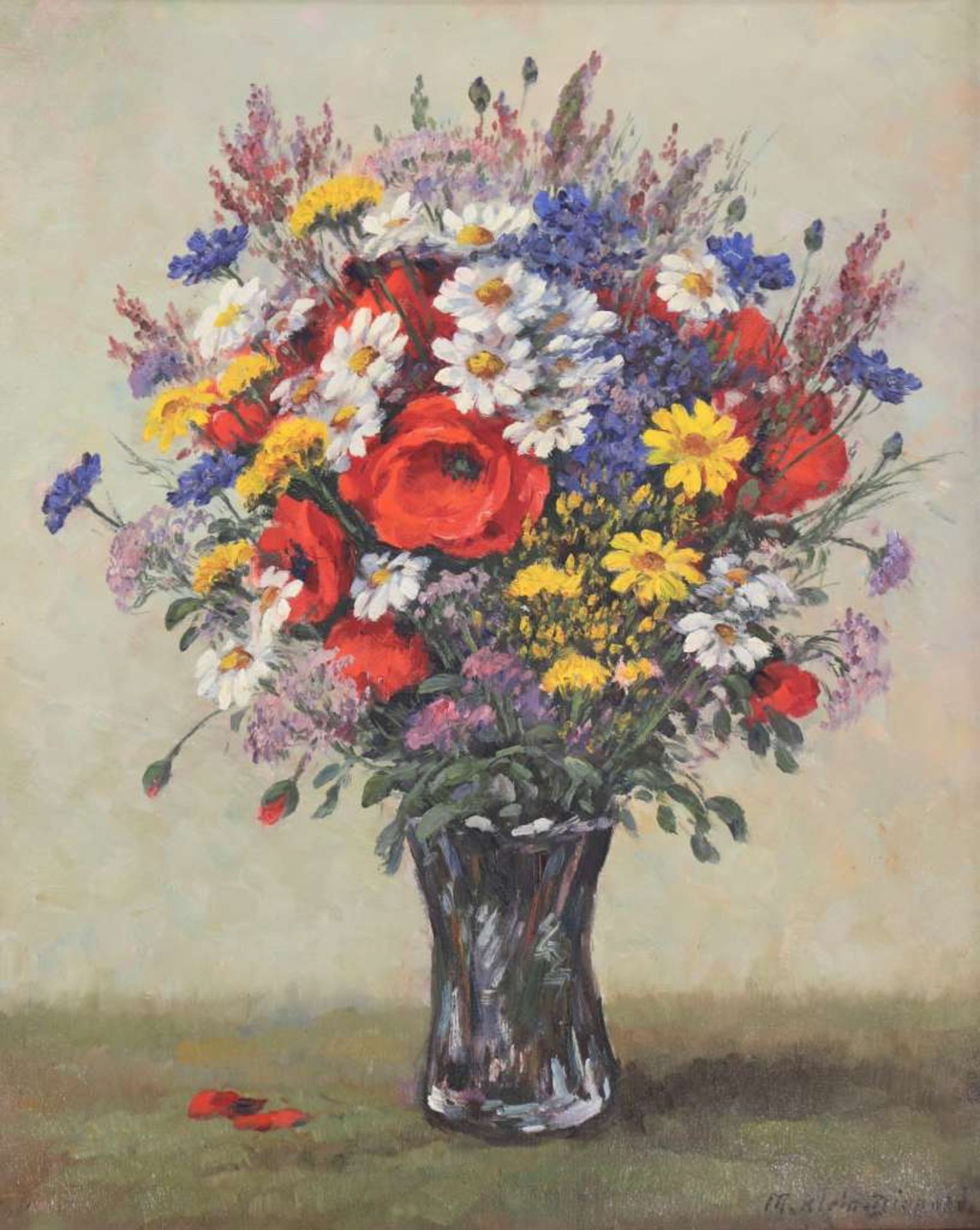 Maximilian KLEIN VON DIEPOLD (1873-1949), Stillleben mit Sommerblumen, Öl auf Leinwand, u.re.