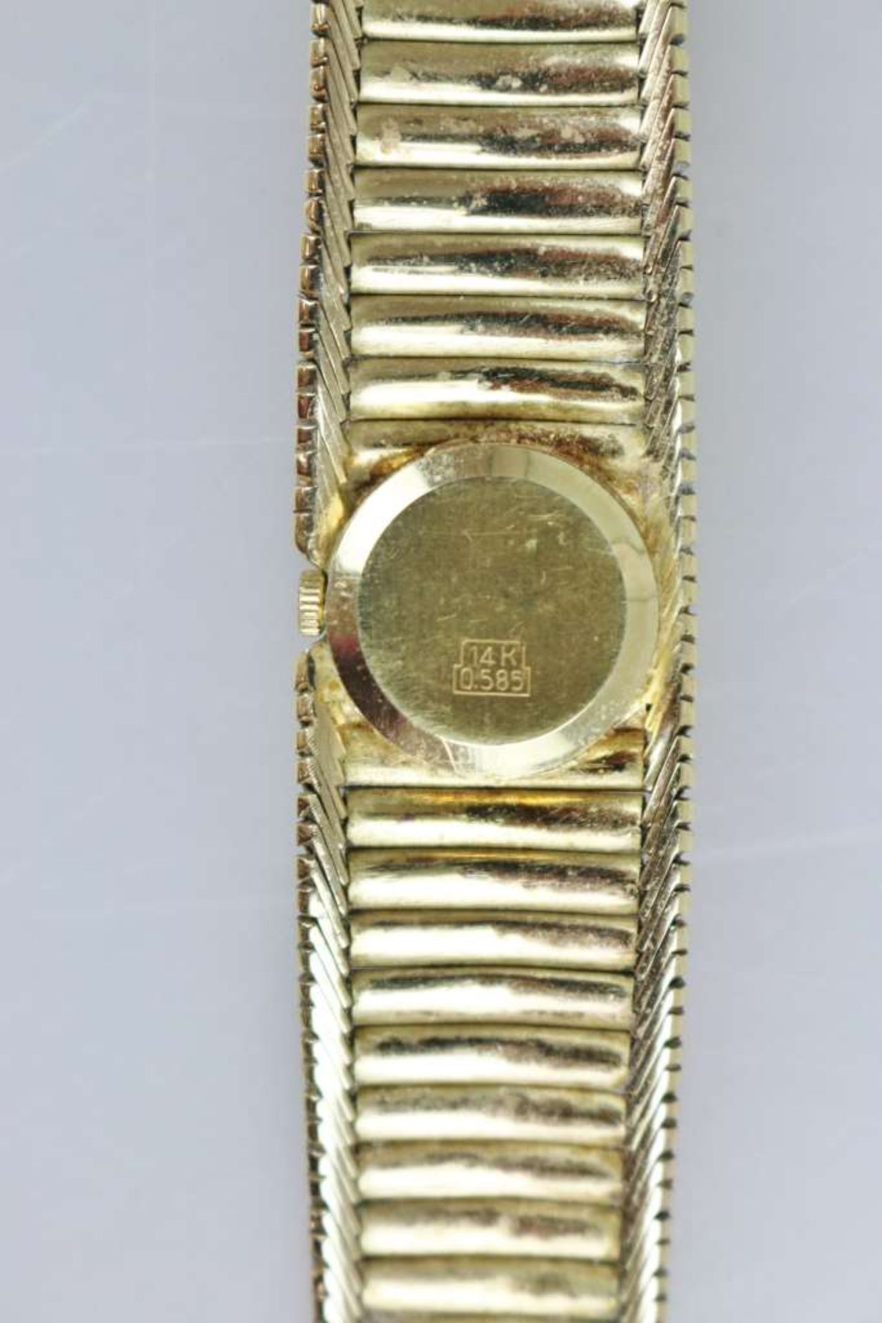 Damenarmbanduhr, Anker, 585er Gelbgold, Gliederarmband mit Kastenverschluss mit zwei - Bild 3 aus 4