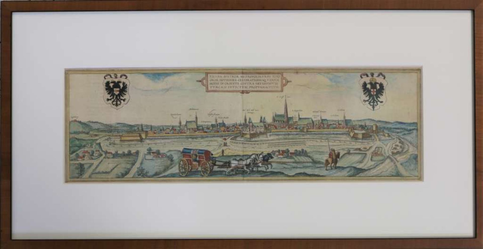 Georg BRAUN (1541-1622) & Frans HOGENBERG (1535-1590), altkolorierter Kupferstich, Vienna Austriae - Bild 2 aus 2