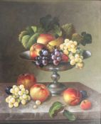 Werner DE CARO (1945), Stillleben mit Früchten, Öl auf Leinwand, u.li. sign., Maße: ca. 60,5 x 50