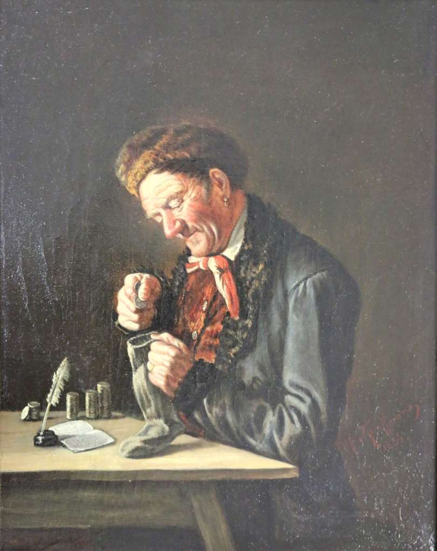 Max KAUFFMANN (1846-1913), Paar Genregemälde, Öl auf Leinwand, jeweils u.re. sign. und dat. 1886, - Image 2 of 7