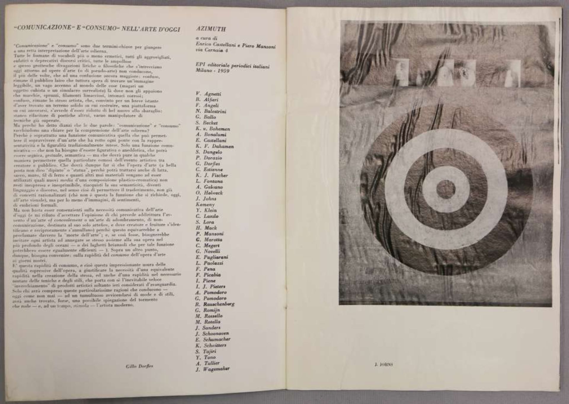 AZIMUTH - MANZONI-CASTELLANI, erste Nr. der von Enrico Castellani und Piero Manzoni in Mailand - Bild 2 aus 3