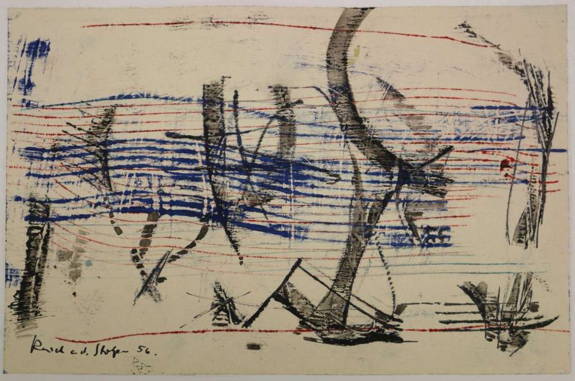 Siegfried REICH AN DER STOLPE (1912-2001), drei abstrakte Kompositionen, jew. sign. u. dat. 56, zwei - Bild 4 aus 4