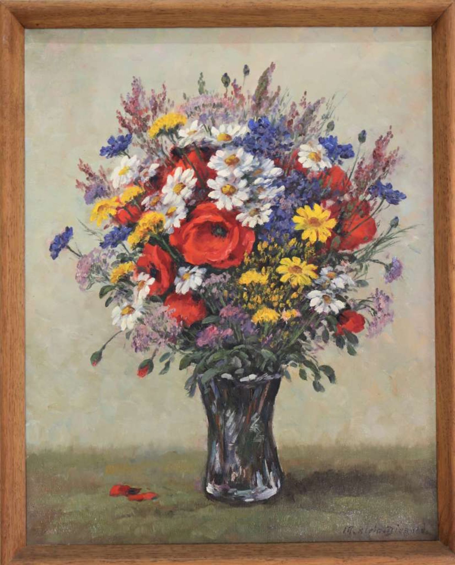 Maximilian KLEIN VON DIEPOLD (1873-1949), Stillleben mit Sommerblumen, Öl auf Leinwand, u.re. - Image 2 of 4