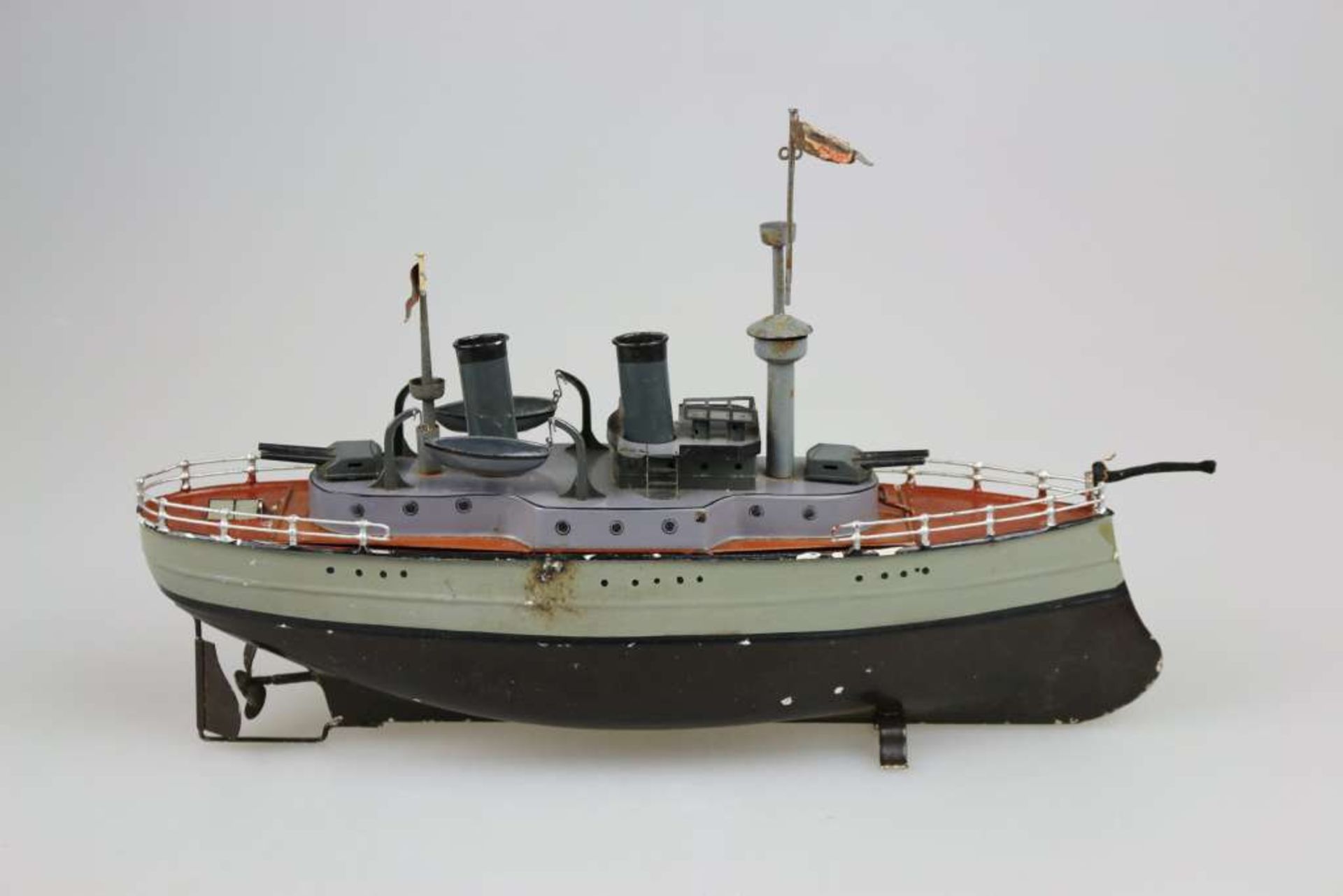 Blechspielzeug VK, wohl Fleischmann, vermutlich Schlachtkreuzer 640/36 Cruiser, 1936, Blech