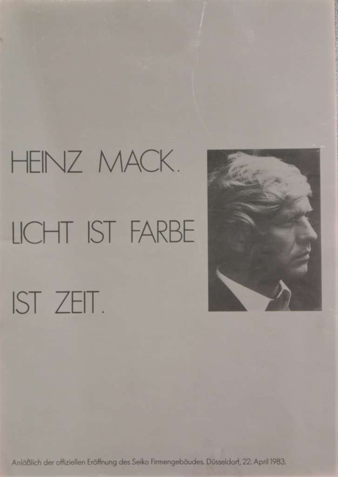 Heinz MACK (1931), Farboffset/Plakat, "Licht ist Farbe ist Zeit", unten mittig im Druck signiert, - Bild 4 aus 5