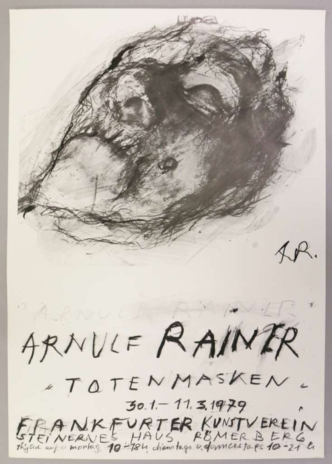Konvolut Arnulf Rainer: zwei Plakate "Totenmasken" Frankfurter Kunstverein 1979, ARNULF RAINER - - Bild 4 aus 4