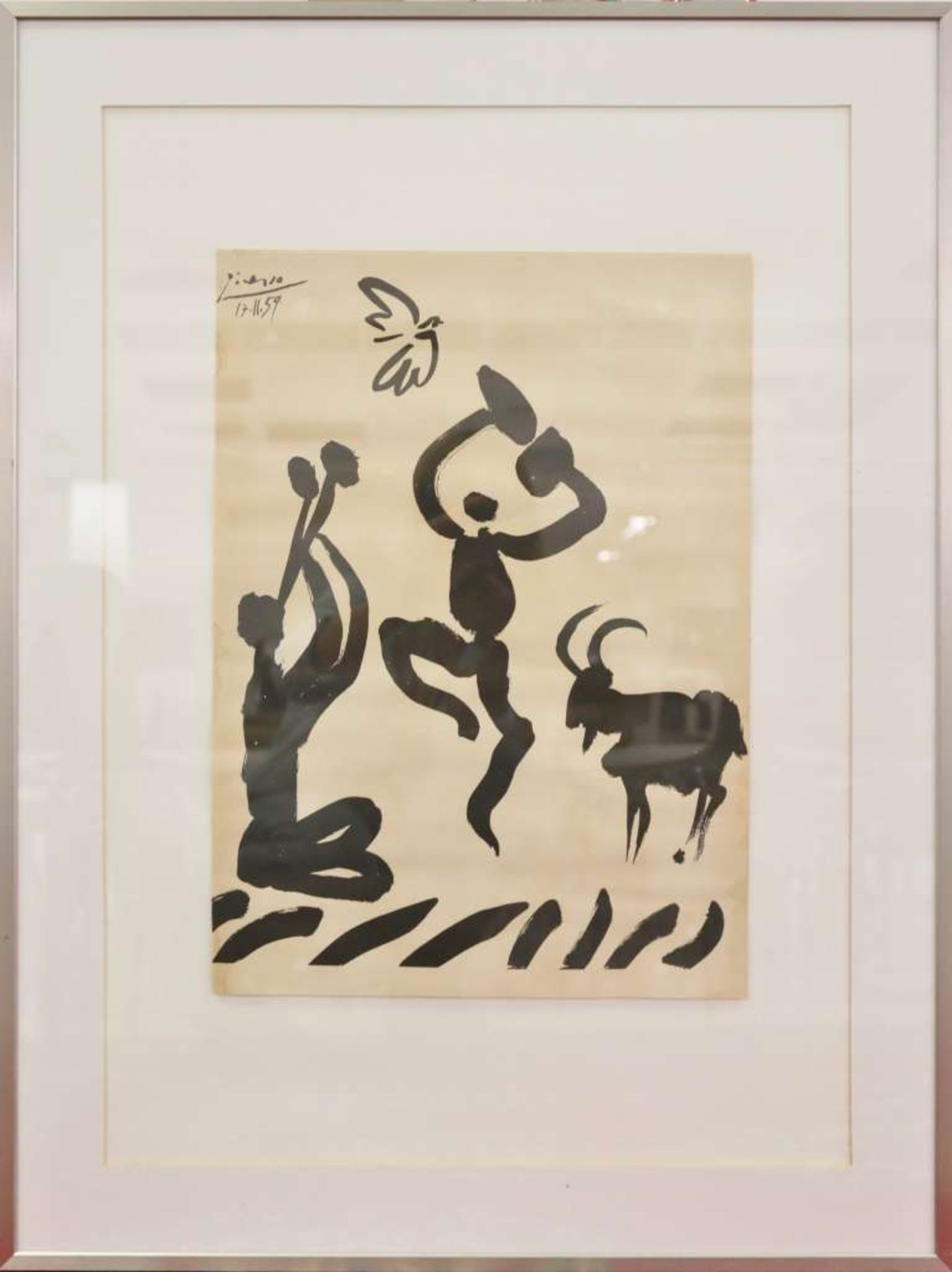 Pablo PICASSO (1881-1973), Lithographie, Le joueur de flûte (der Flötenspieler), in der Platte sign. - Bild 4 aus 4